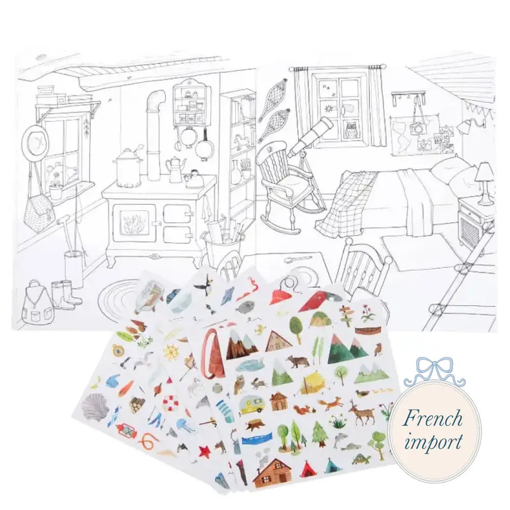 The Explorer Coloring and Sticker Book Toys and games - Moulin Roty