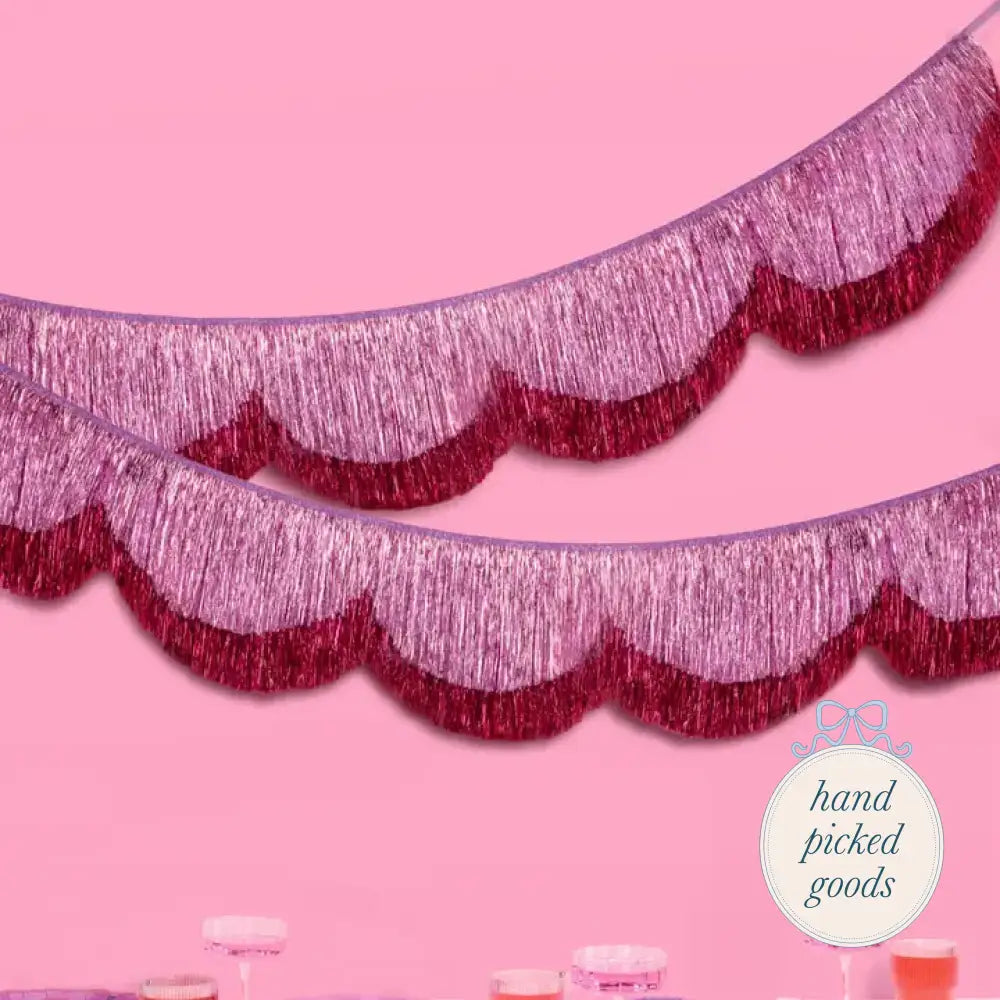 Tickled Pink Fringe Scalloped Banner Seasonal - Valentines