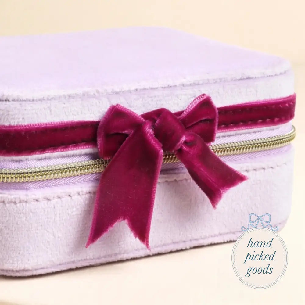 Velvet Jewelry Case with Bow Jewelry