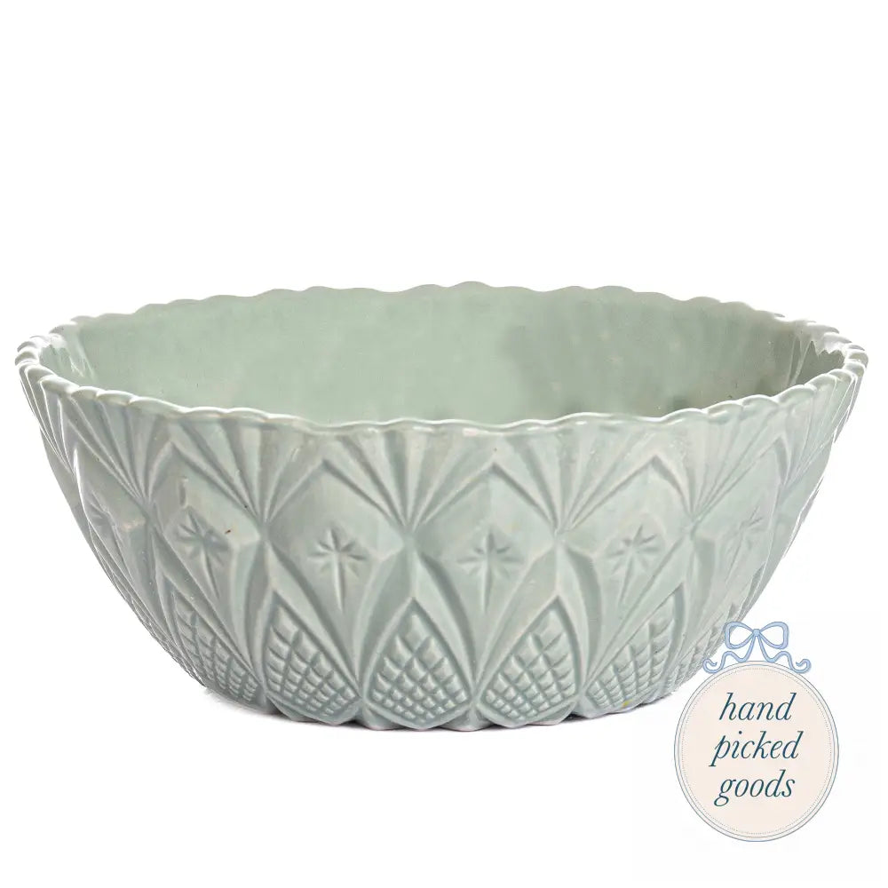 Vintage Inspired Handmade Ceramic Bowl Medium / Green Kitchen - Serving& - display