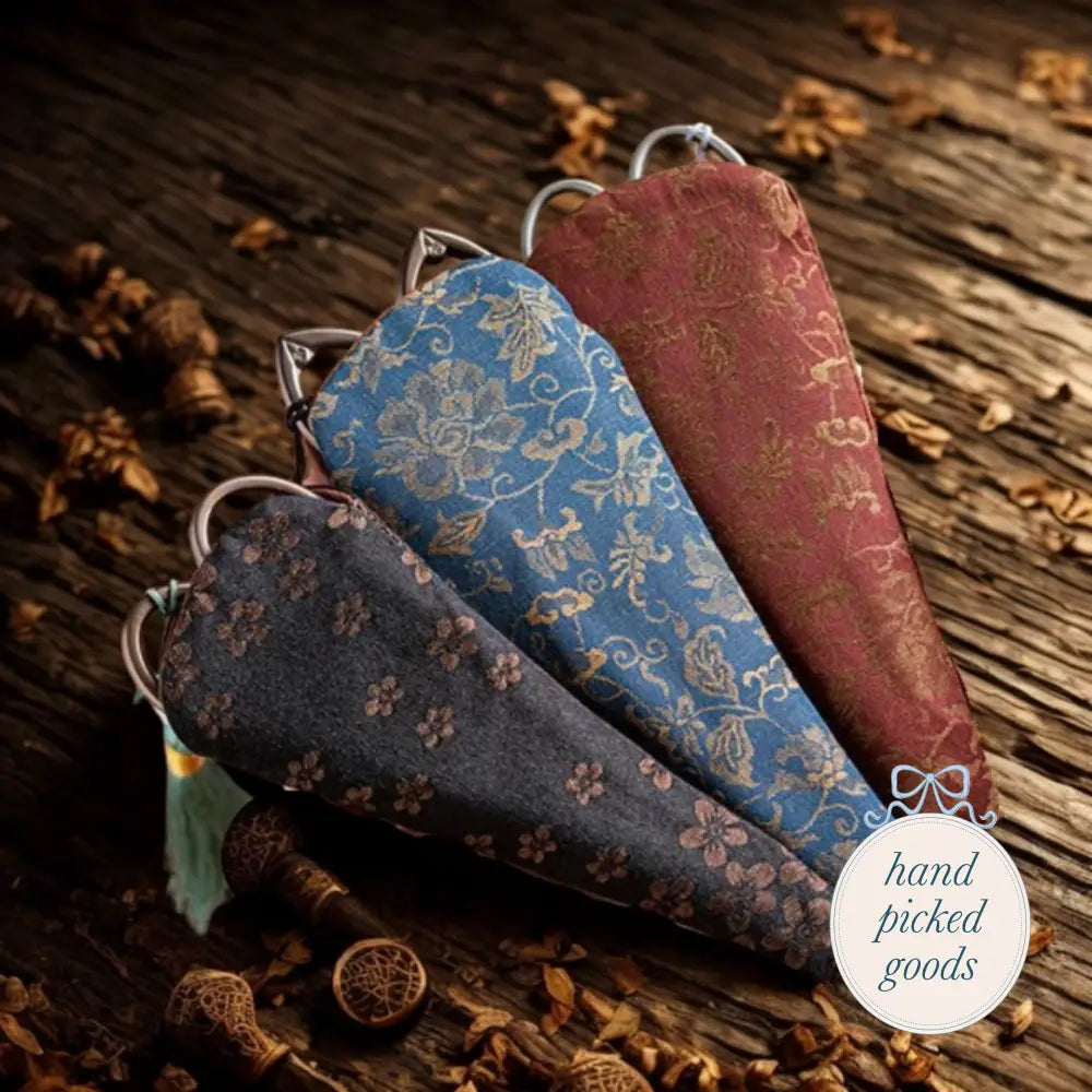 Vintage Style Embroidery Scissors with Brocade Sheath Decor - Trinkets