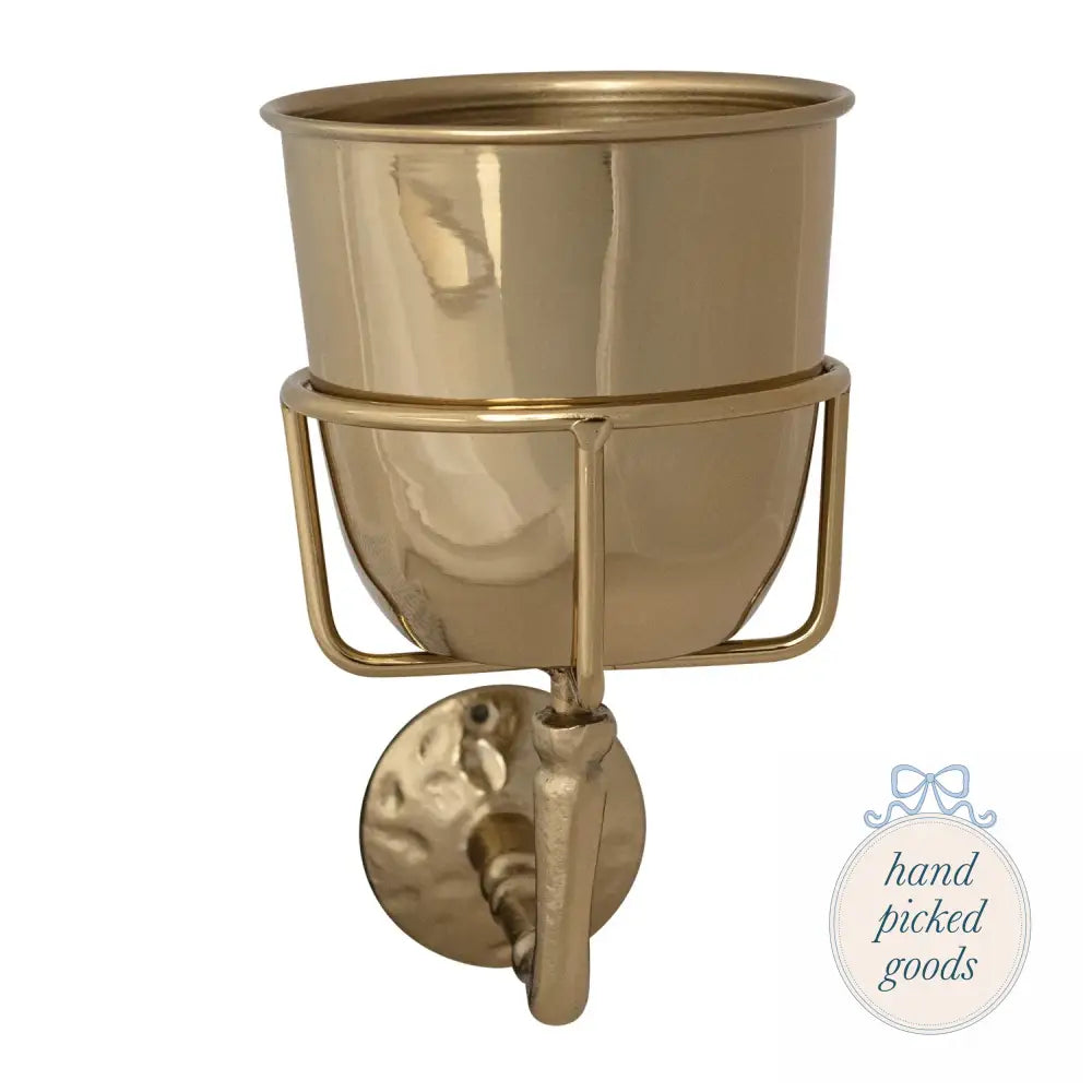 Wall Bracket with Containter Gold Finish Decor - Decoration