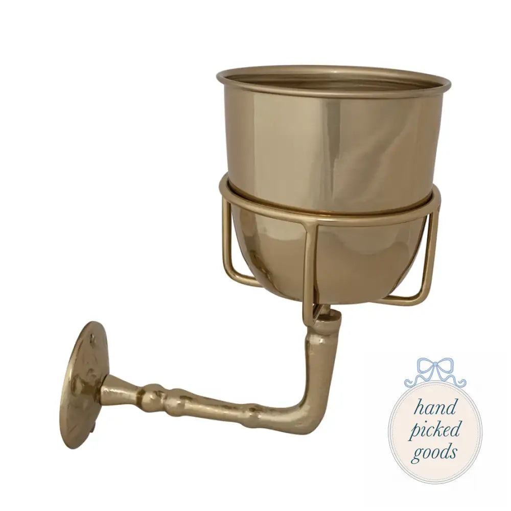 Wall Bracket with Containter Gold Finish Decor - Decoration