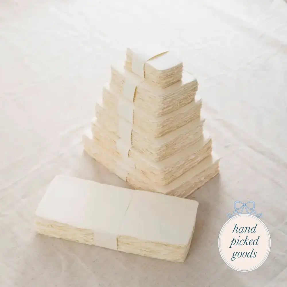 Wheat Handmade Deckled Paper Set 3.5’’ x 2’’ Stationery and gift - Stationery