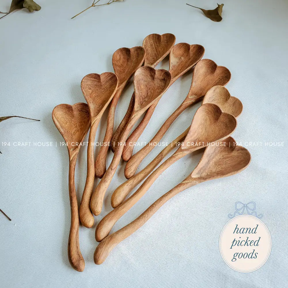 Wiggly Heart-Shaped Wooden Spoon Seasonal - Valentines