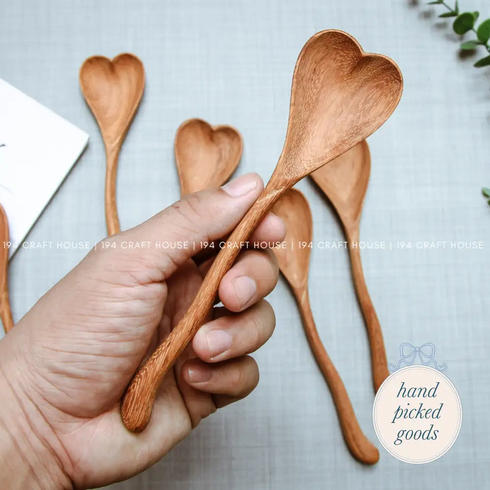 Wiggly Heart-Shaped Wooden Spoon Seasonal - Valentines